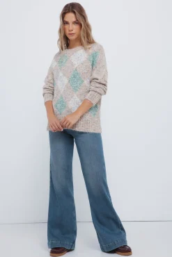 Springfield Camisolas-Camisola com estampa de diamantes manchados cru