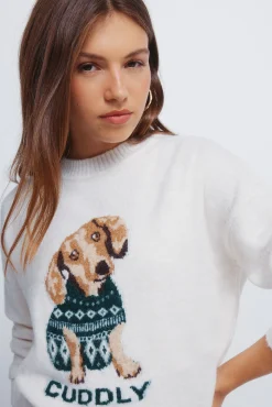 Springfield Camisolas-Camisola com estampado de cão em tricô 