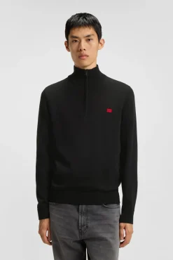 HUGO Camisolas-Camisola com fecho-éclair Preto