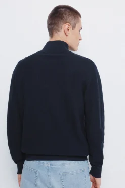 Springfield Camisolas-Camisola com fecho-éclair liso azul