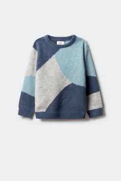 Springfield Kids Malhas-Camisola com figuras geométricas para meninos azul