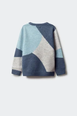 Springfield Kids Malhas-Camisola com figuras geométricas para meninos azul