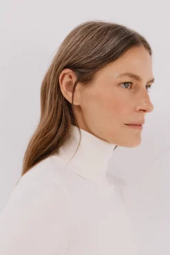 Cortefiel Camisolas-Camisola com gola alta Ecru