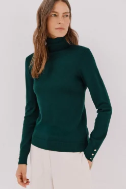 Cortefiel Camisolas-Camisola com gola alta Verde