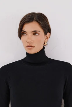 Cortefiel Camisolas-Camisola com gola alta Preto