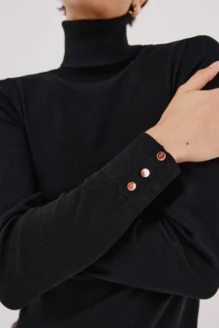 Cortefiel Camisolas-Camisola com gola alta Preto