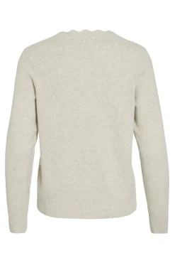 Vila Camisolas-Camisola com gola em V Tostado