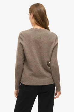 Vila Camisolas-Camisola com gola em V Castanho