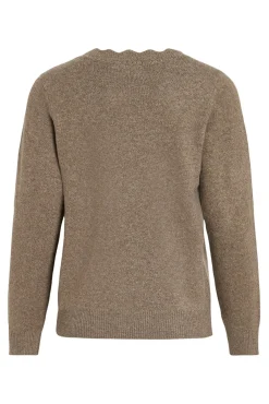 Vila Camisolas-Camisola com gola em V Castanho