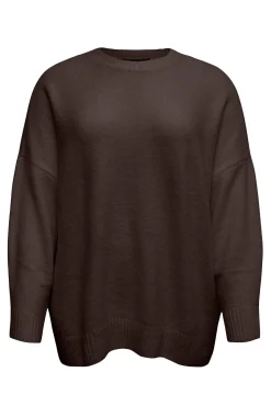 Vero Moda Curve Camisolas-Camisola com gola em V curvo Castanho