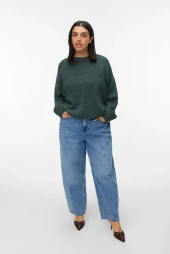 Vero Moda Curve Camisolas-Camisola com gola em V curvo Verde