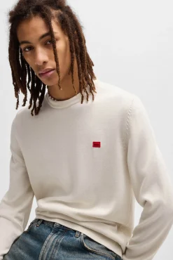 HUGO Camisolas-Camisola com gola redonda Branco