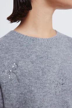 Springfield Camisolas-Camisola com laços de lantejoulas cinzento