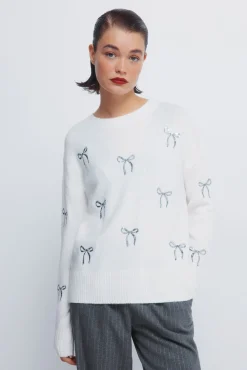 Springfield Camisolas-Camisola com laços de lantejoulas bege