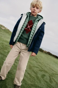 Springfield Kids Malhas-Camisola cáqui com estampa de diamantes para meninos verde