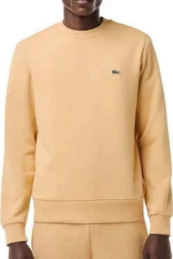 Lacoste Sweatshirts-Camisola de algodão cardado com fit folgado Tostado