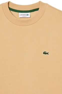 Lacoste Sweatshirts-Camisola de algodão cardado com fit folgado Tostado