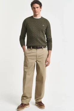 Gant Camisolas-Camisola de algodão com gola redonda Verde