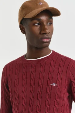 Gant Camisolas-Camisola de algodão com gola redonda Vermelho