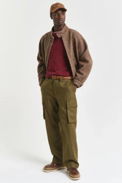 Gant Camisolas-Camisola de algodão com gola redonda Vermelho