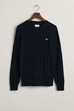 Gant Camisolas-Camisola de algodão com gola redonda Azul