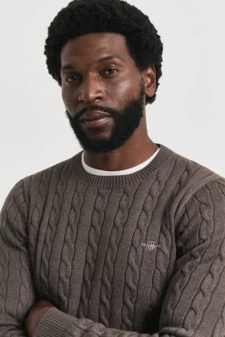 Gant Camisolas-Camisola de algodão com gola redonda Castanho