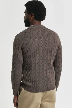 Gant Camisolas-Camisola de algodão com gola redonda Castanho