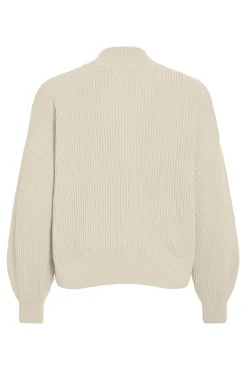 Vila Camisolas-Camisola de algodão orgânico Ecru