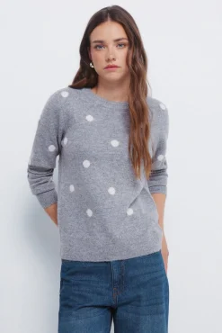 Springfield Camisolas-Camisola de bolinhas Intarsia cinzento