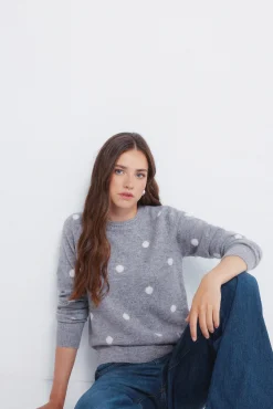 Springfield Camisolas-Camisola de bolinhas Intarsia cinzento