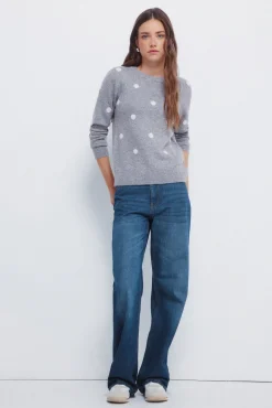 Springfield Camisolas-Camisola de bolinhas Intarsia cinzento