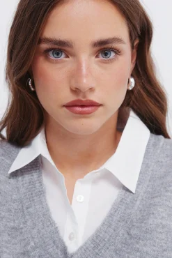 Springfield Camisolas-Camisola de camisa combinada cinzento