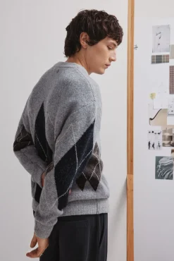 Springfield Camisolas-Camisola de fantasia com padrão de diamante azul