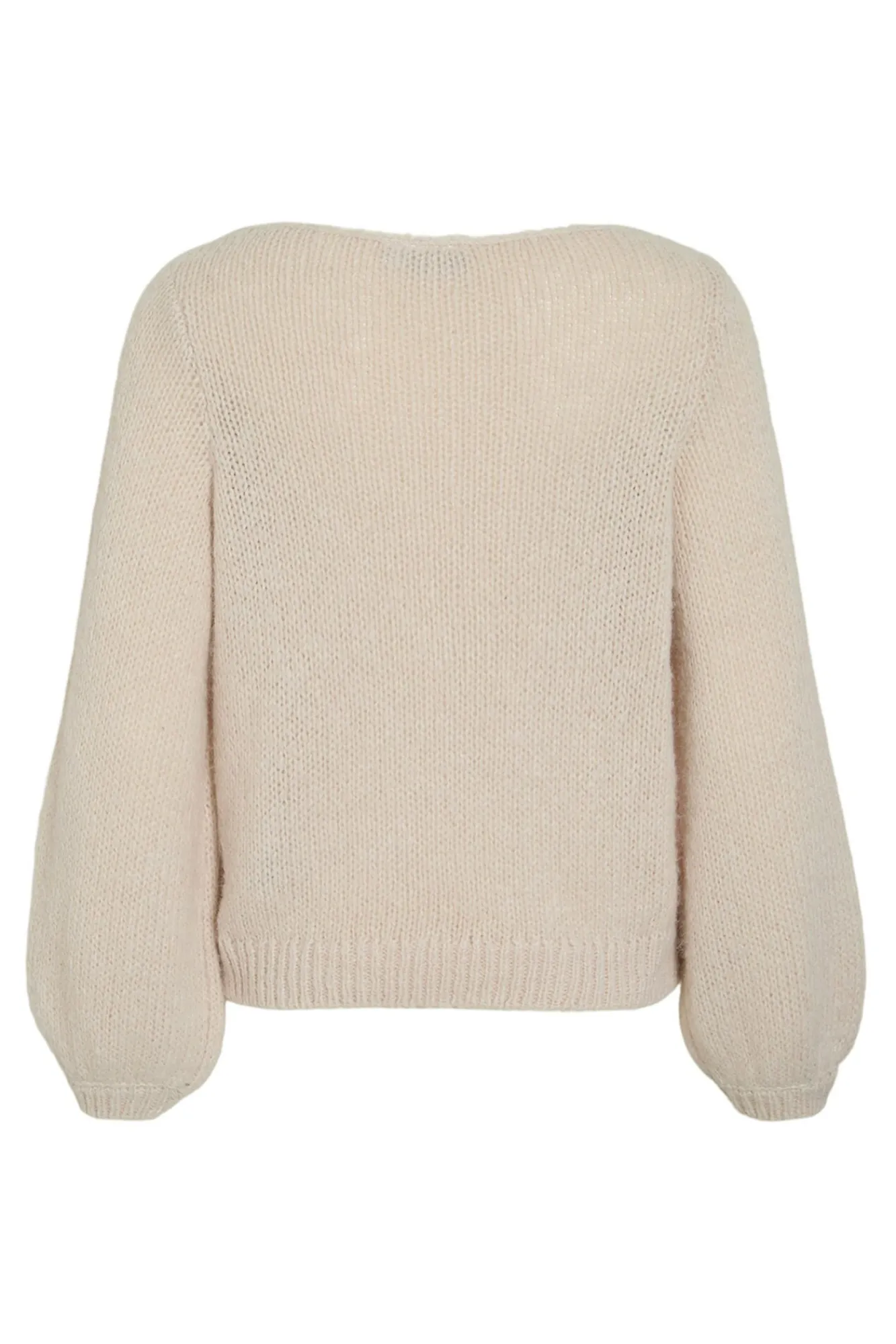 Vila Camisolas-Camisola de flores em malha com lã Ecru