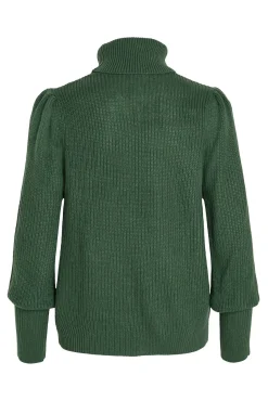Vila Camisolas-Camisola de gola alta canelado Verde
