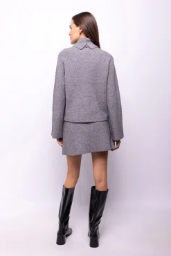 Object Camisolas-Camisola de gola alta canelado Cinzento