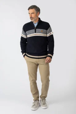 Privata Camisolas-Camisola de gola alta com fecho-éclair Azul