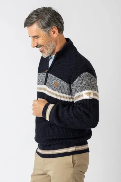 Privata Camisolas-Camisola de gola alta com fecho-éclair Azul