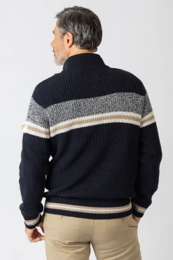 Privata Camisolas-Camisola de gola alta com fecho-éclair Azul