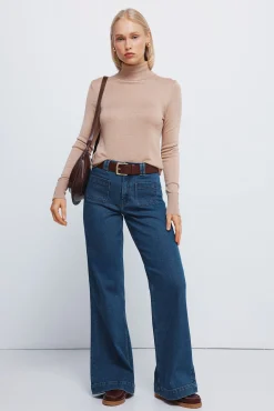 Springfield Camisolas-Camisola de gola alta com botões e punhos cru