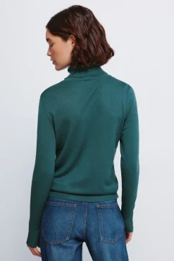 Springfield Camisolas-Camisola de gola alta com botões e punhos verde