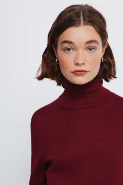 Springfield Camisolas-Camisola de gola alta com botões e punhos vermelho