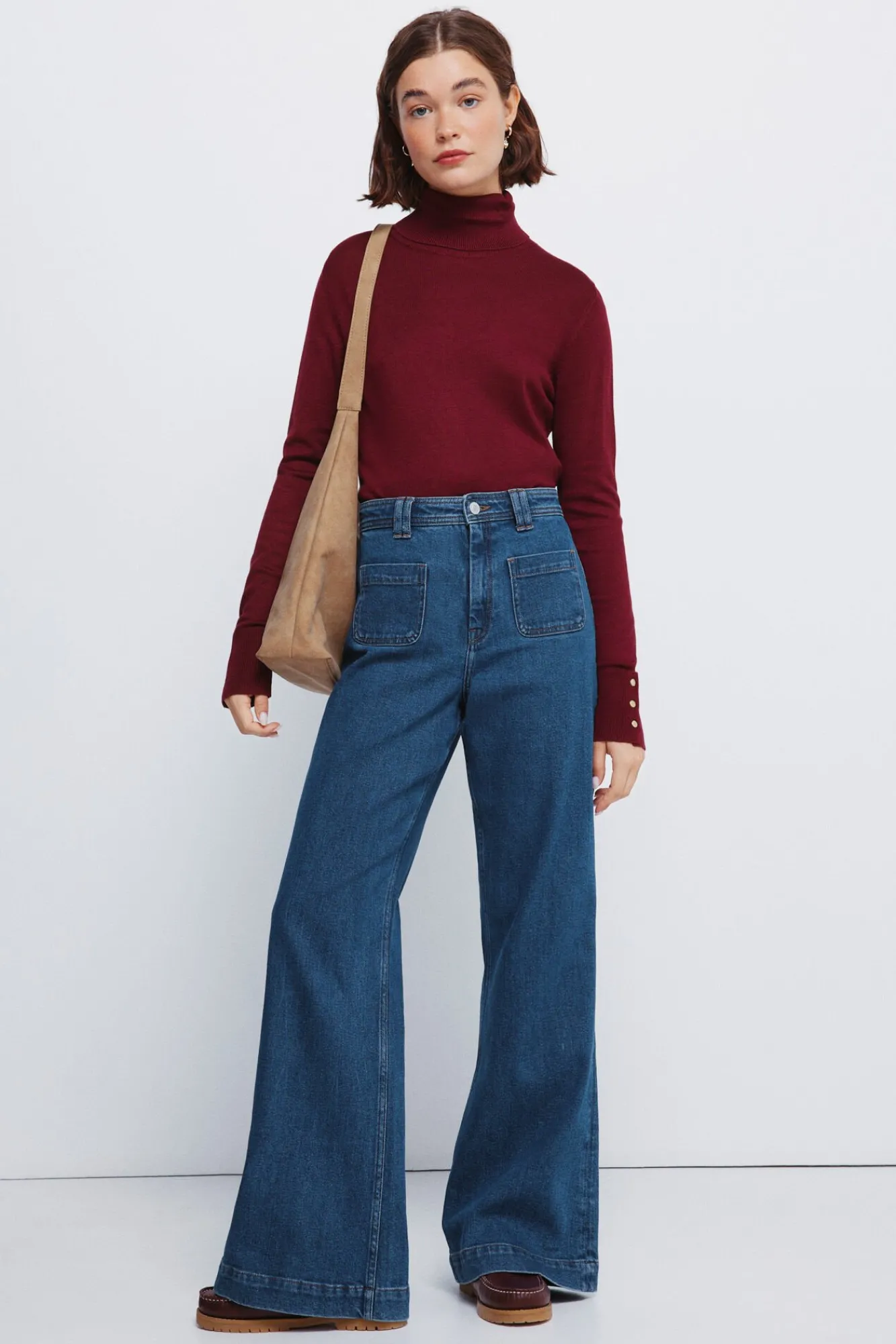 Springfield Camisolas-Camisola de gola alta com botões e punhos vermelho