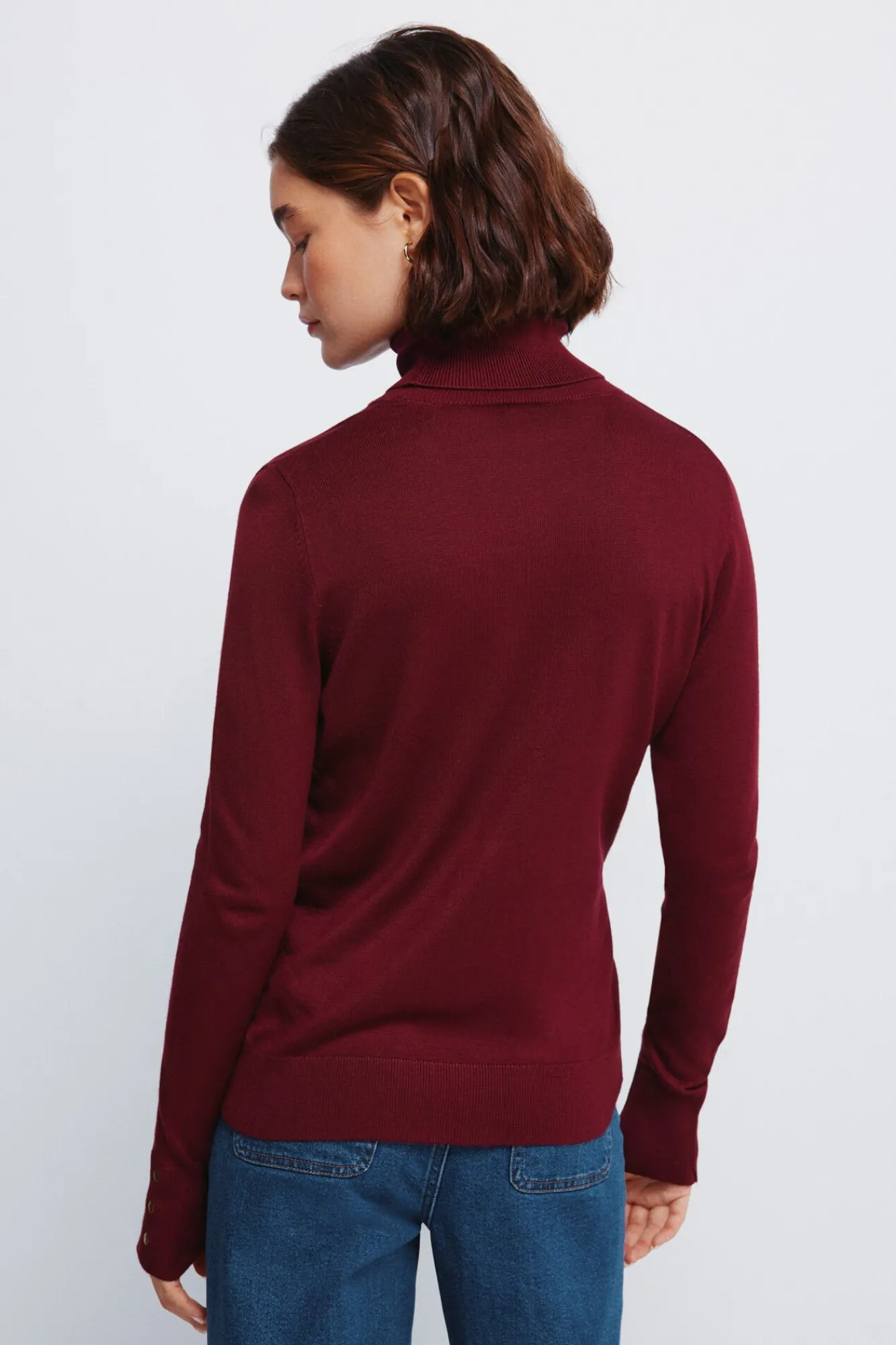 Springfield Camisolas-Camisola de gola alta com botões e punhos vermelho