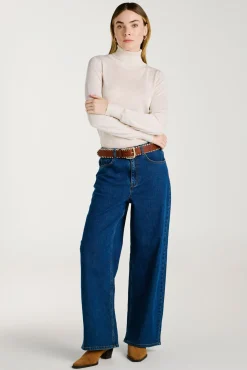 Vila Camisolas-Camisola de gola alta com viscose Tostado