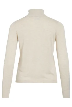 Vila Camisolas-Camisola de gola alta com viscose Tostado