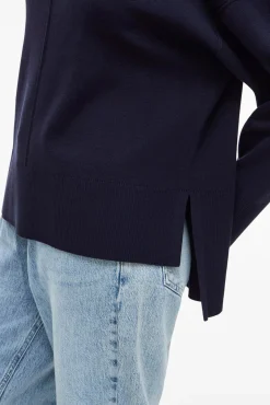 Vila Camisolas-Camisola de gola alta de viscose Azul