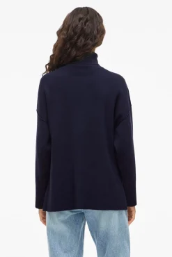 Vila Camisolas-Camisola de gola alta de viscose Azul