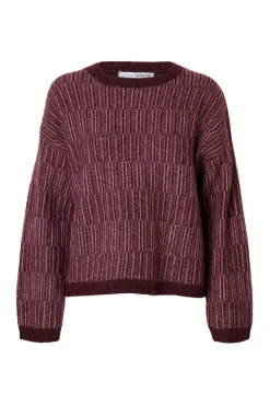 Selected Camisolas-Camisola de gola caixa de alpaca e lã Roxo