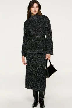 Selected Camisolas-Camisola de gola de algodão orgânico Preto